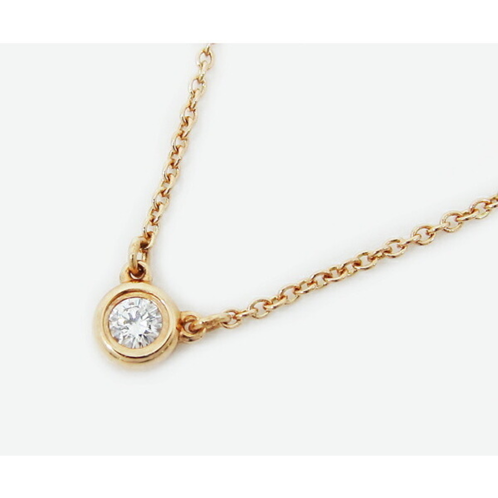 Tiffany Visor Yard Diamond Necklace Rose Gold